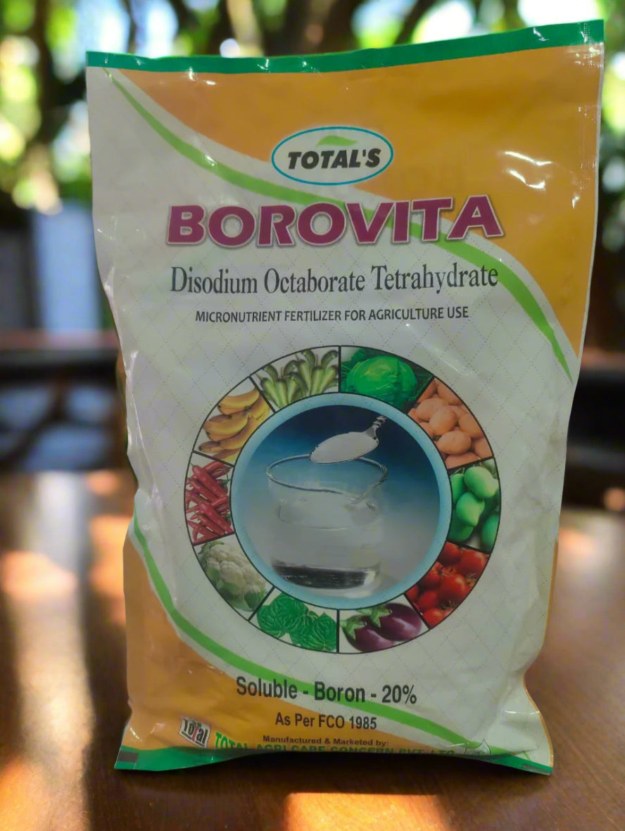 TOTAL’s BOROVITA (Disodium Octaborate Tetrahydrate) – 1 Kg | Boron Micronutrient Fertilizer for Agriculture