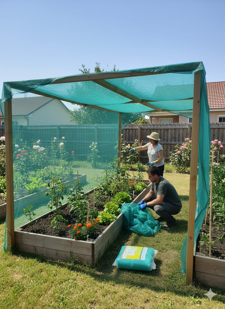 Rakshak Agro Shade Net – Tuflex Netlon | Premium HDPE Shade Net (3m x 50m Roll)